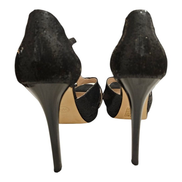 Women's Michael Kors Glitter Heels Black Size 9.5 - Picture 6 of 7